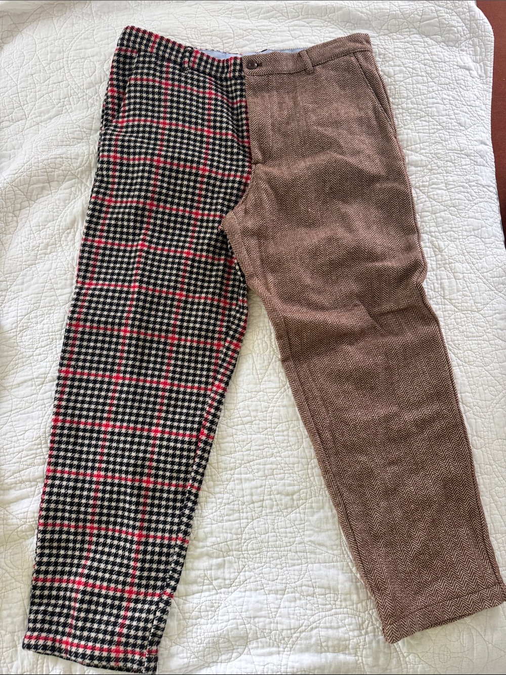 Rowing Blazers Two-Tone Plaid & Brown Herringbone Pants
